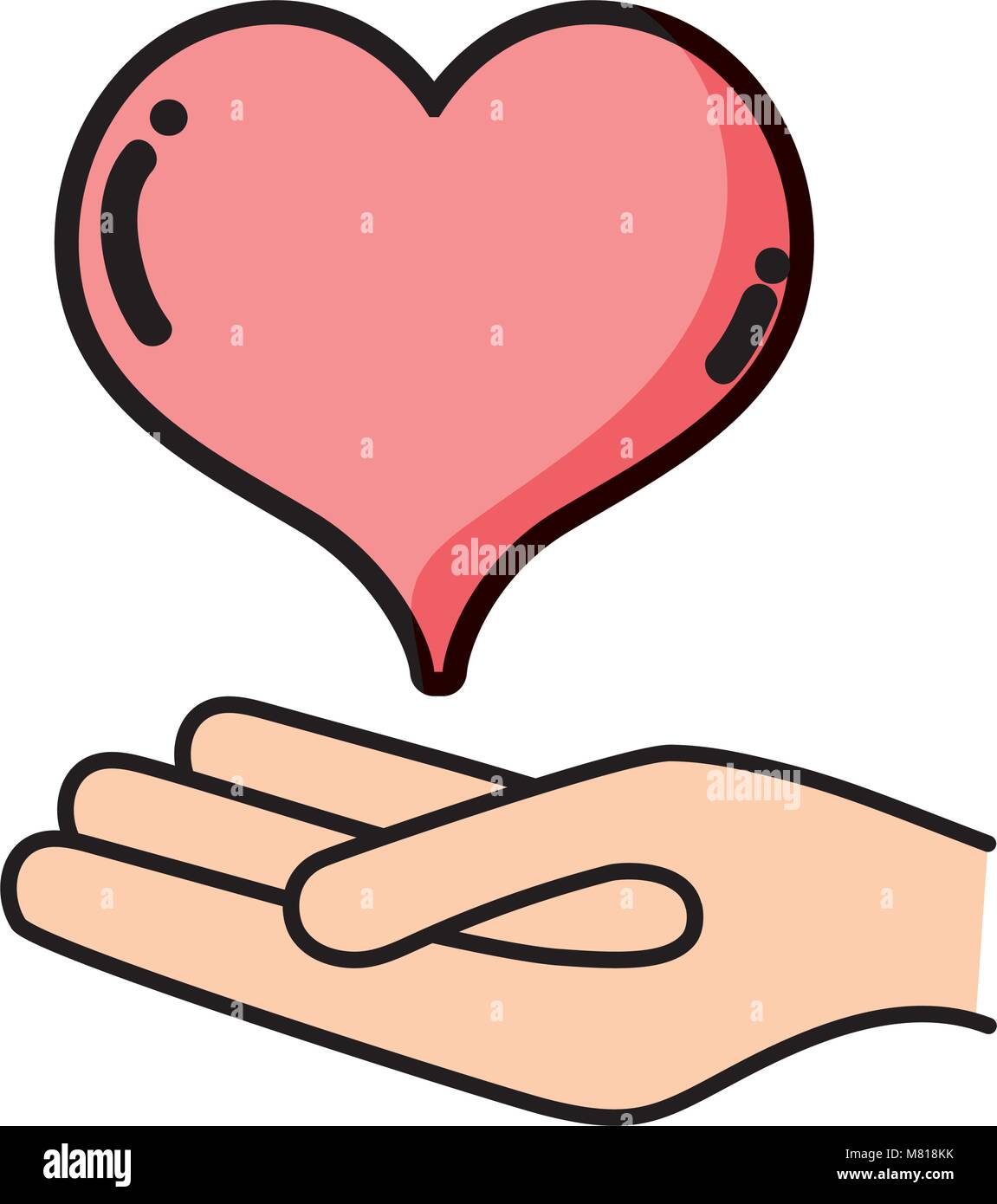 hand with heart love symbol of passion Stock Vector Image & Art Alamy