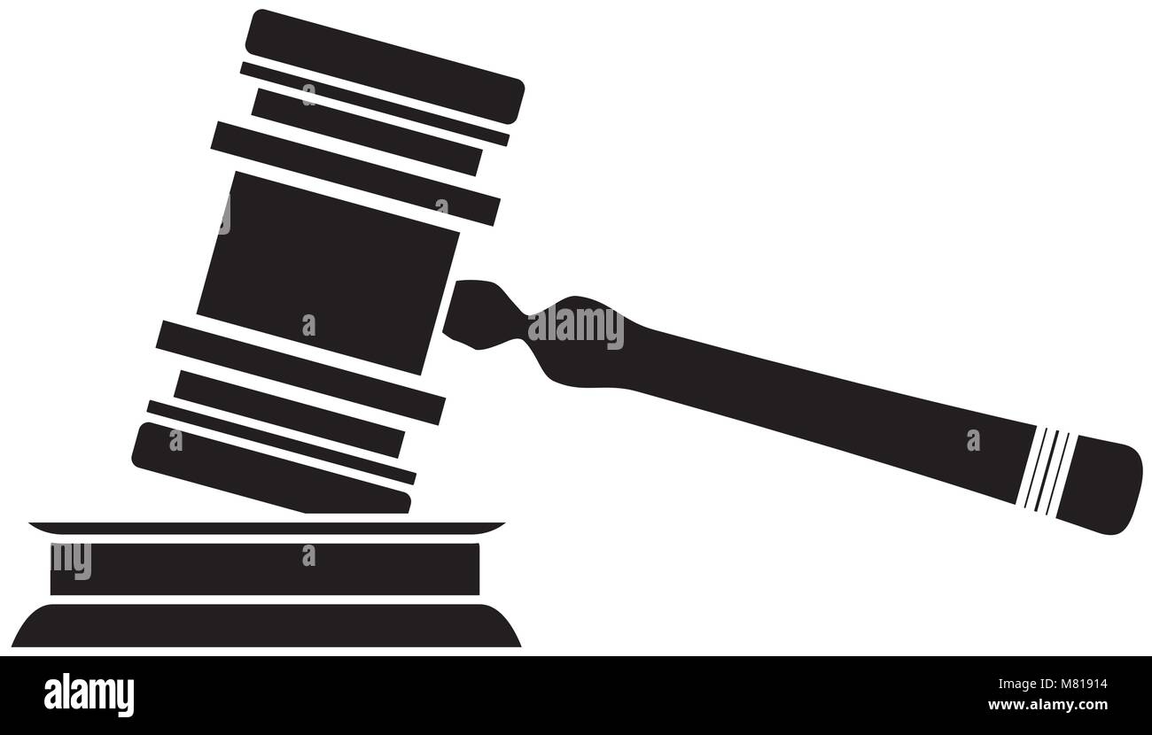Law hammer icon over white background, vector illustration Stock Vector