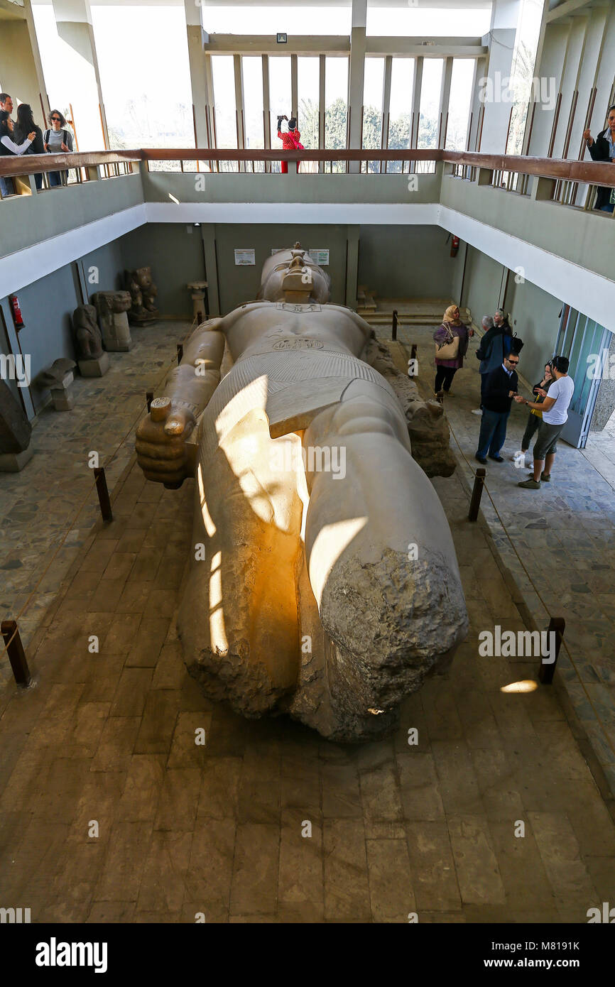 The Colossus of Ramesses II at Memphis, Mit Rahinah, Al Badrashin, Egypt, Africa Stock Photo