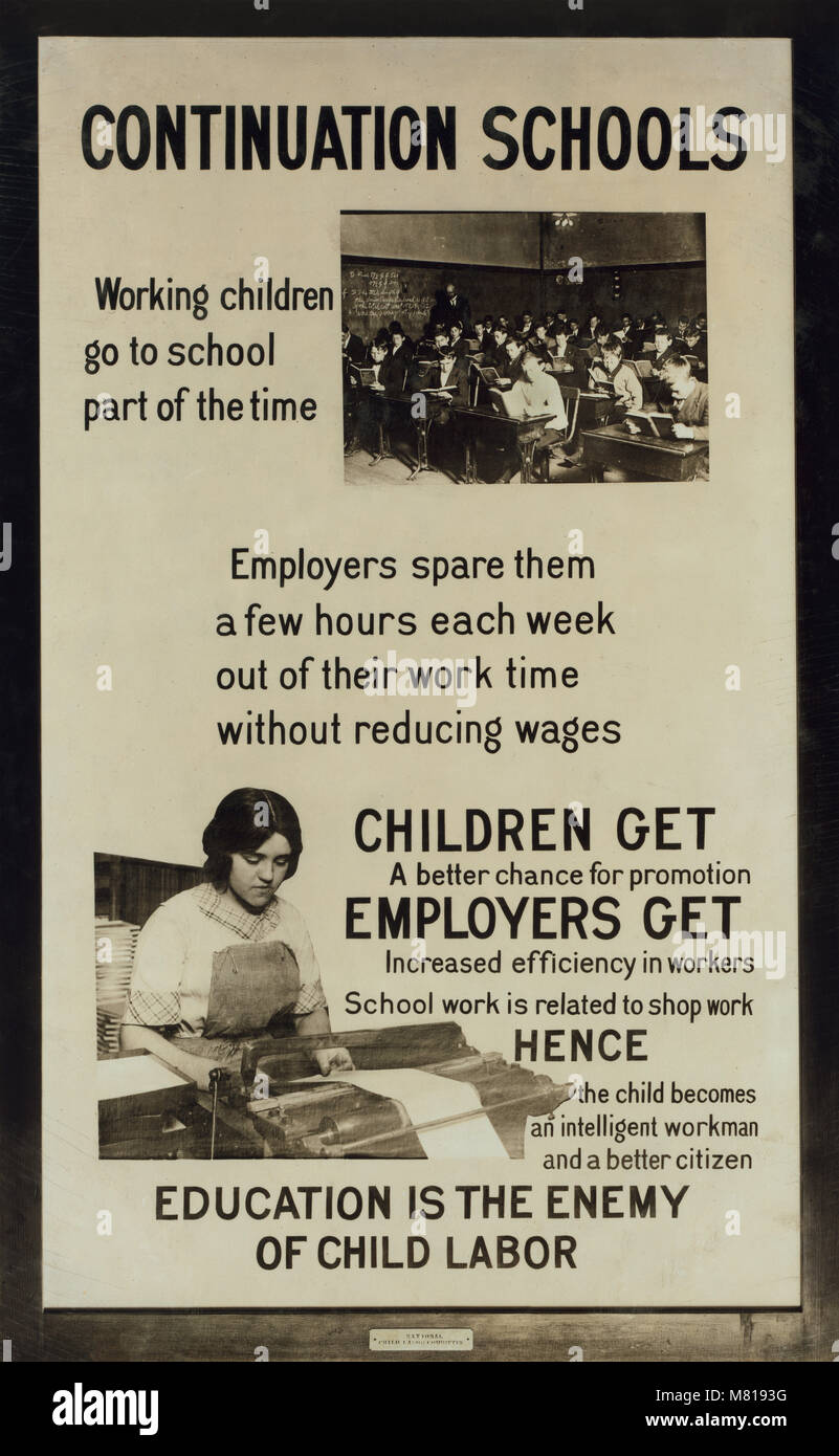 Child Labor Exhibition Panel, Lewis Hine for National Child Labor Committee, 1914 Stock Photo