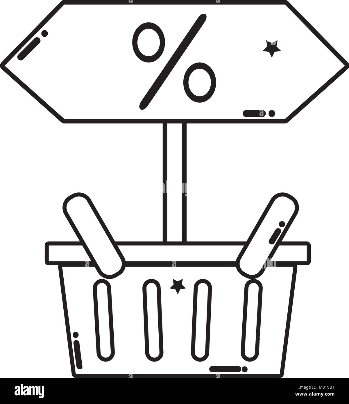 line shopping basket sale with arrow percent Stock Vector Image & Art ...