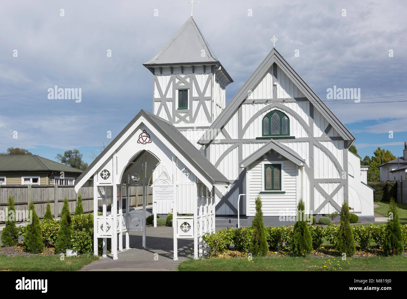 Historic Church Of The Holy Passion Of Our Lord, Carters Road, Amberley, Canterbury Region, New Zealand Stock Photo