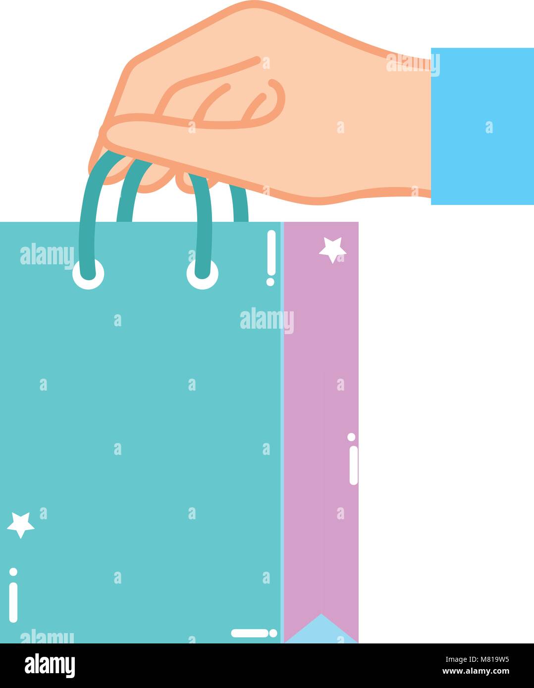 colorful hand with shopping bag market shop Stock Vector Image & Art ...
