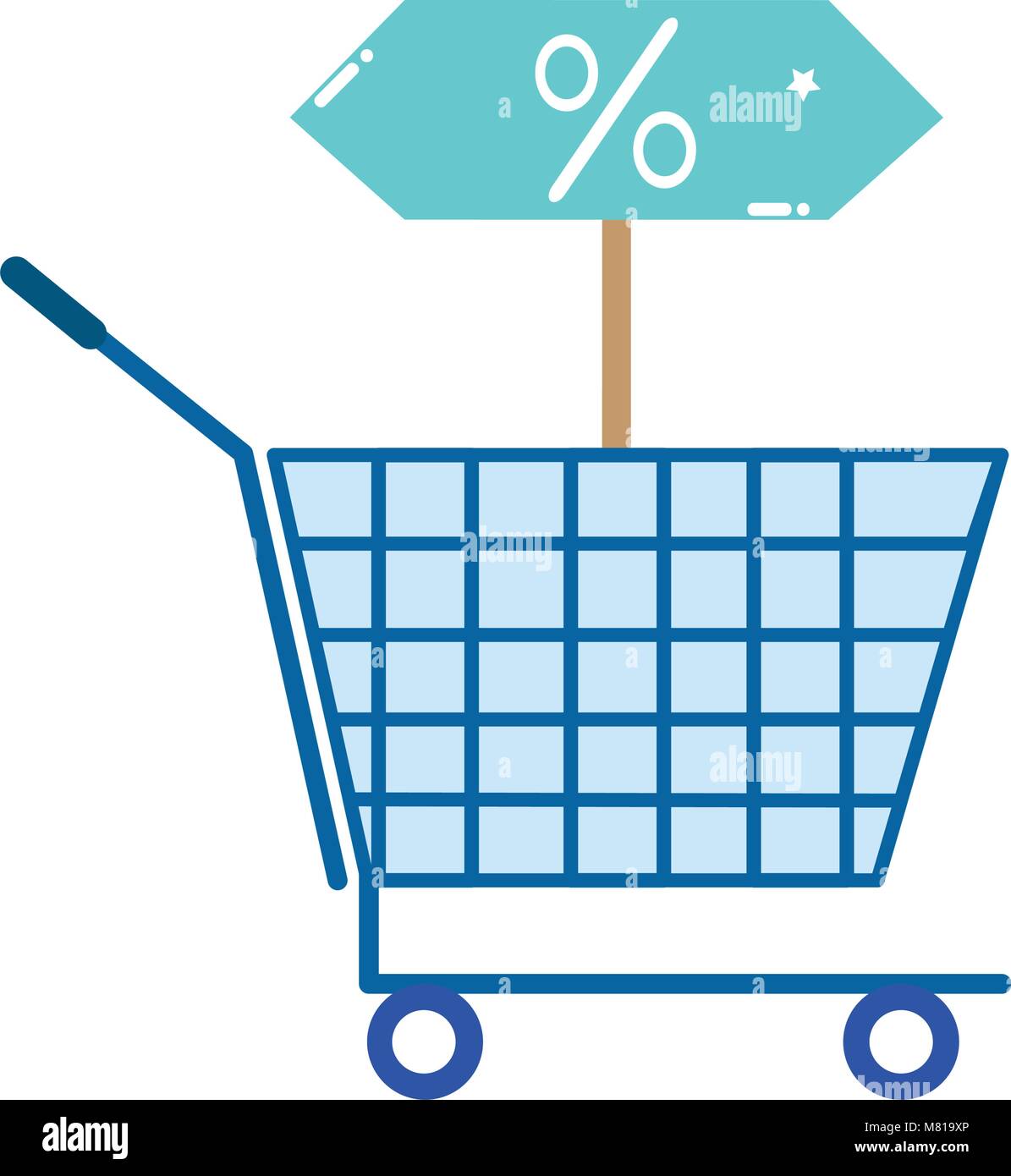 colorful shopping cart sale with arrow percent Stock Vector Image & Art