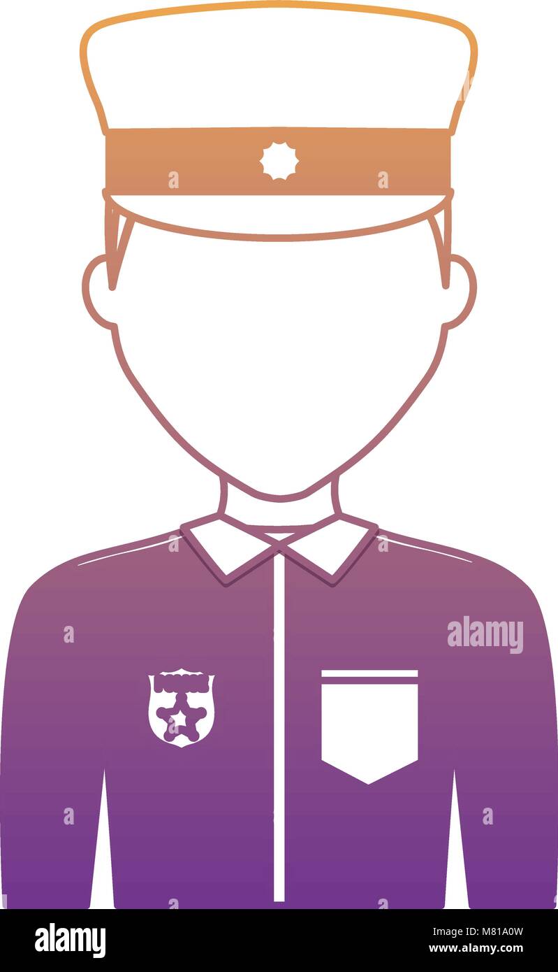 avatar police man icon over white background, colorful design. vector ...