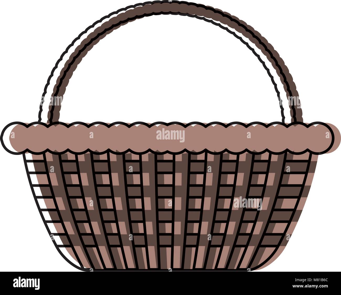 picnic basket icon over white background, colorful design. vector ...
