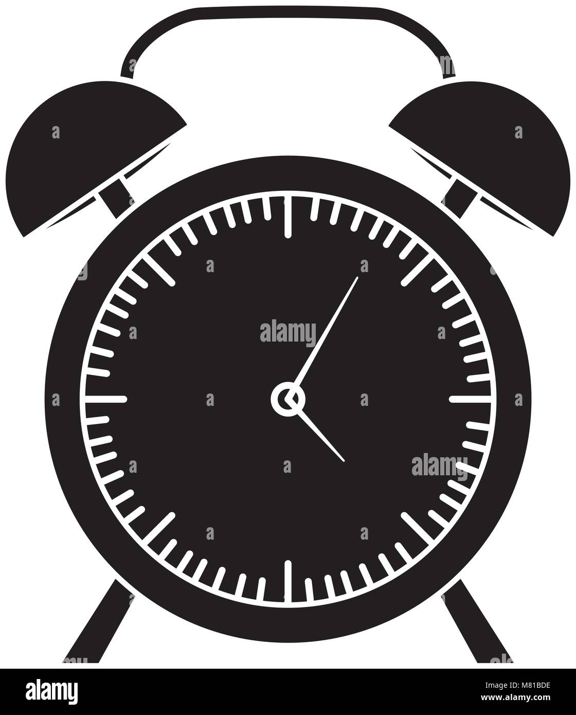 alarm clock icon over white background, vector illustration Stock ...