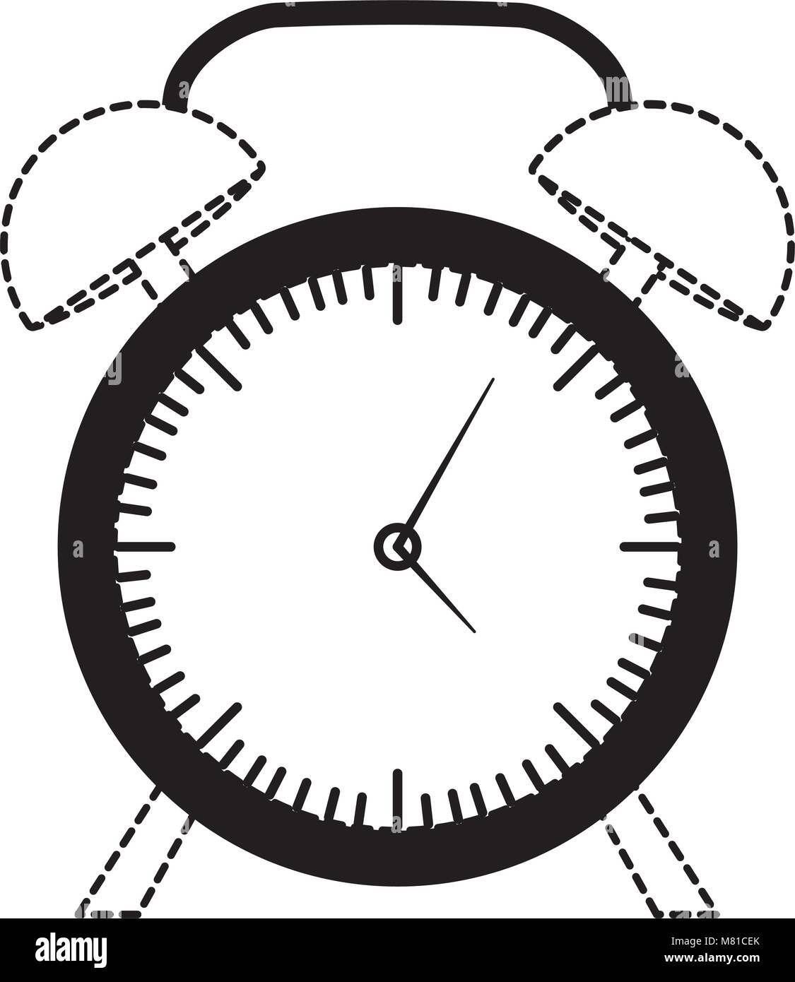 alarm clock icon over white background, vector illustration Stock ...