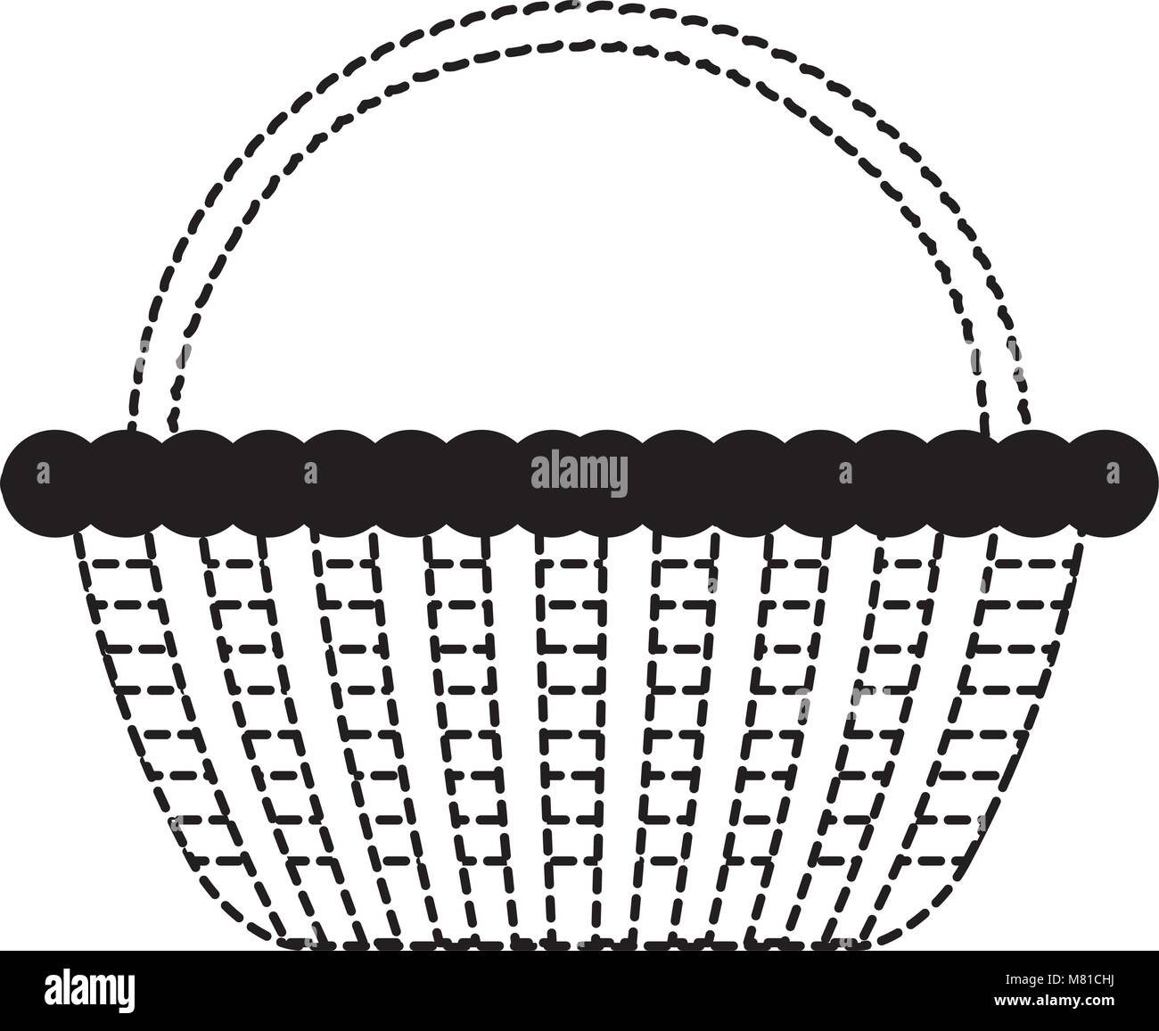 picnic basket icon over white background, vector illustration Stock ...