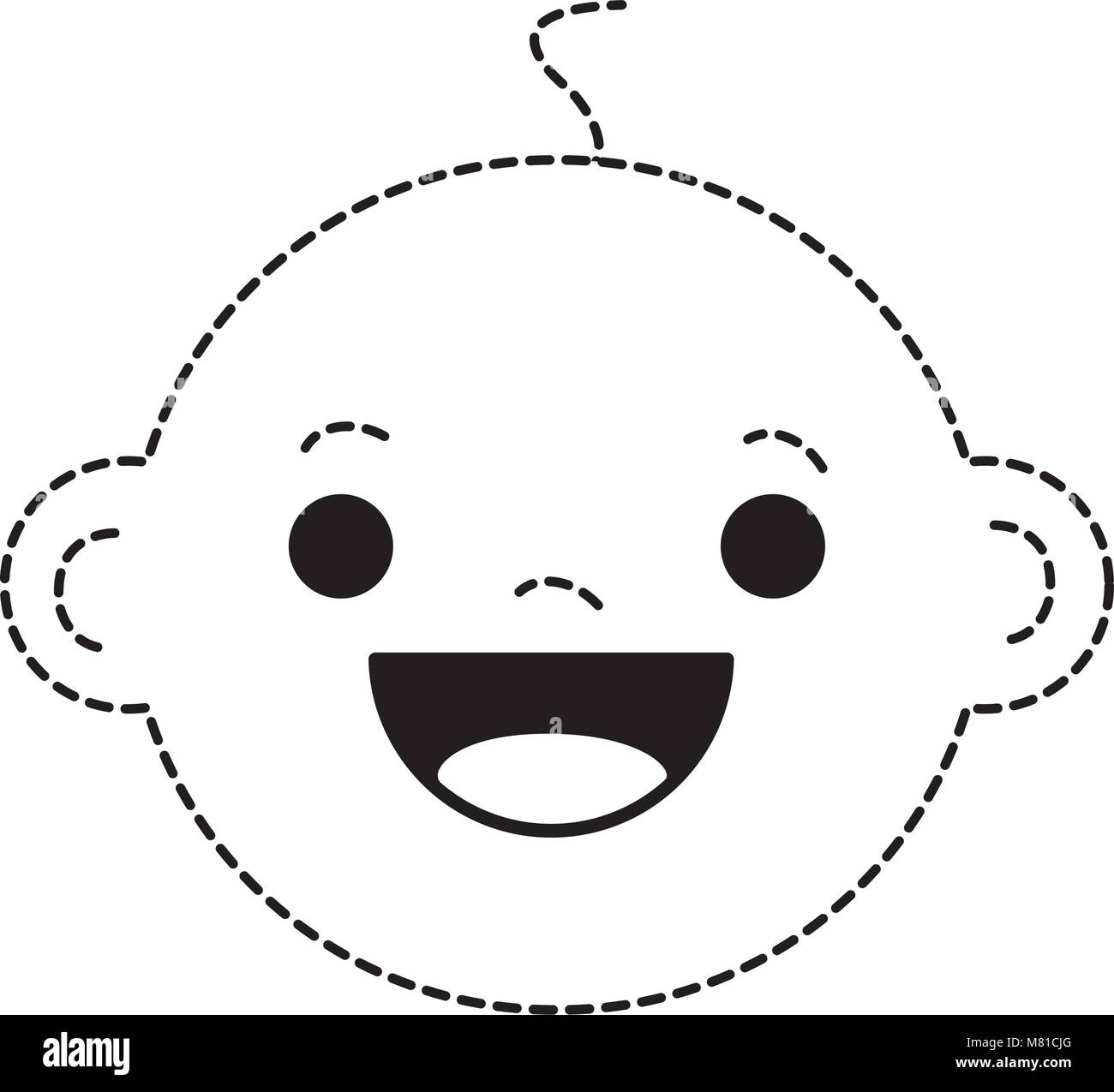 cute baby face icon over white background, vector illustration Stock ...