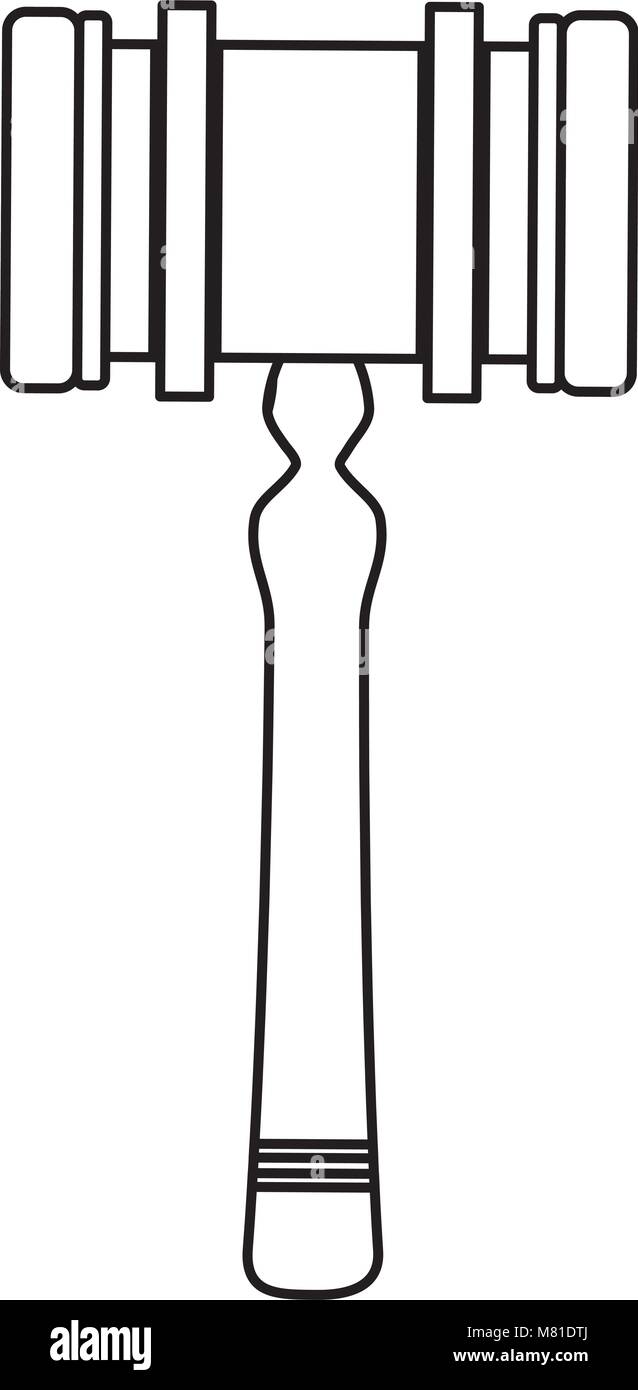 Law hammer icon over white background, vector illustration Stock Vector