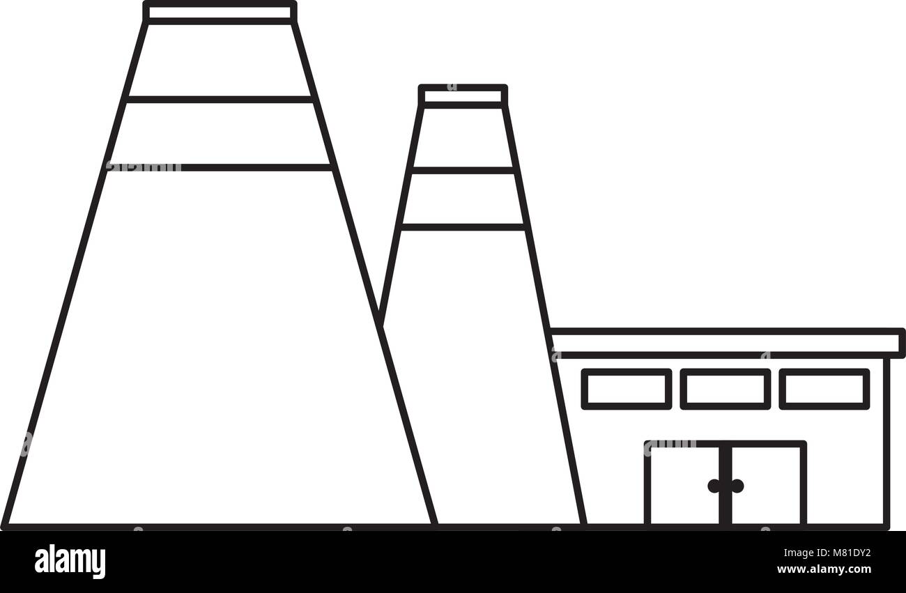 Industrial building icon over white background, vector illustration ...