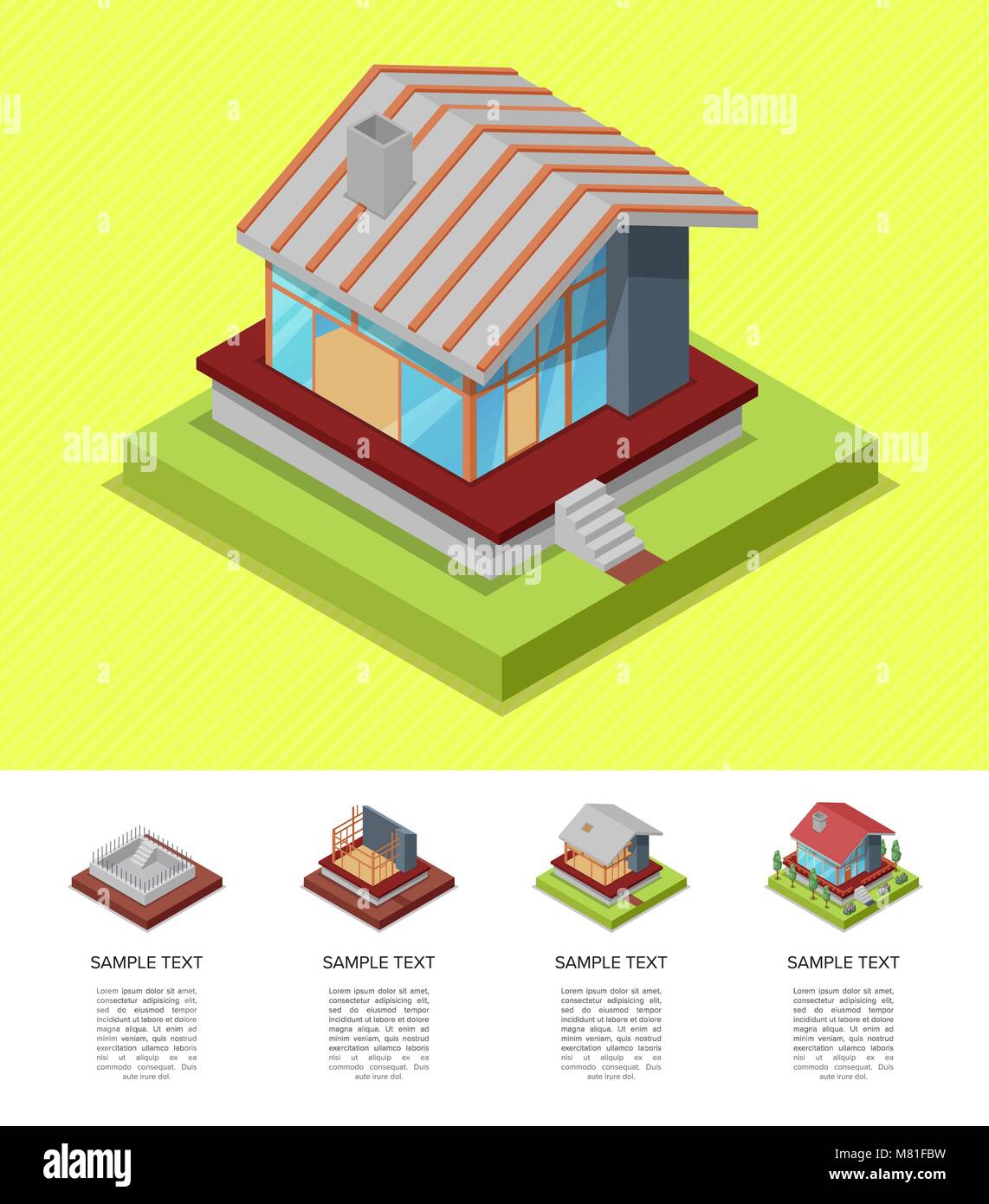 House construction stages isometric poster Stock Vector Image & Art Alamy