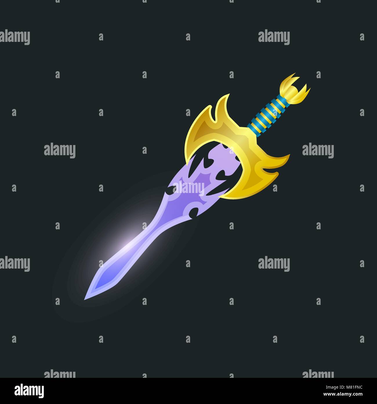 Magic broadsword isolated game element Stock Vector Image & Art - Alamy
