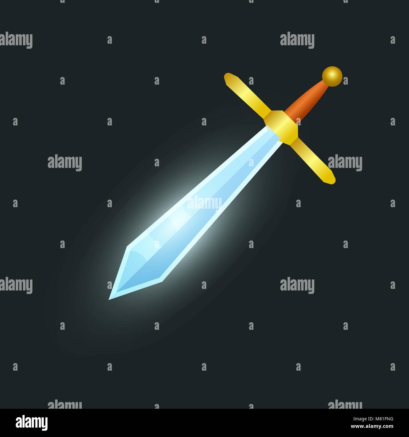 Epic sword isolated game element Stock Vector