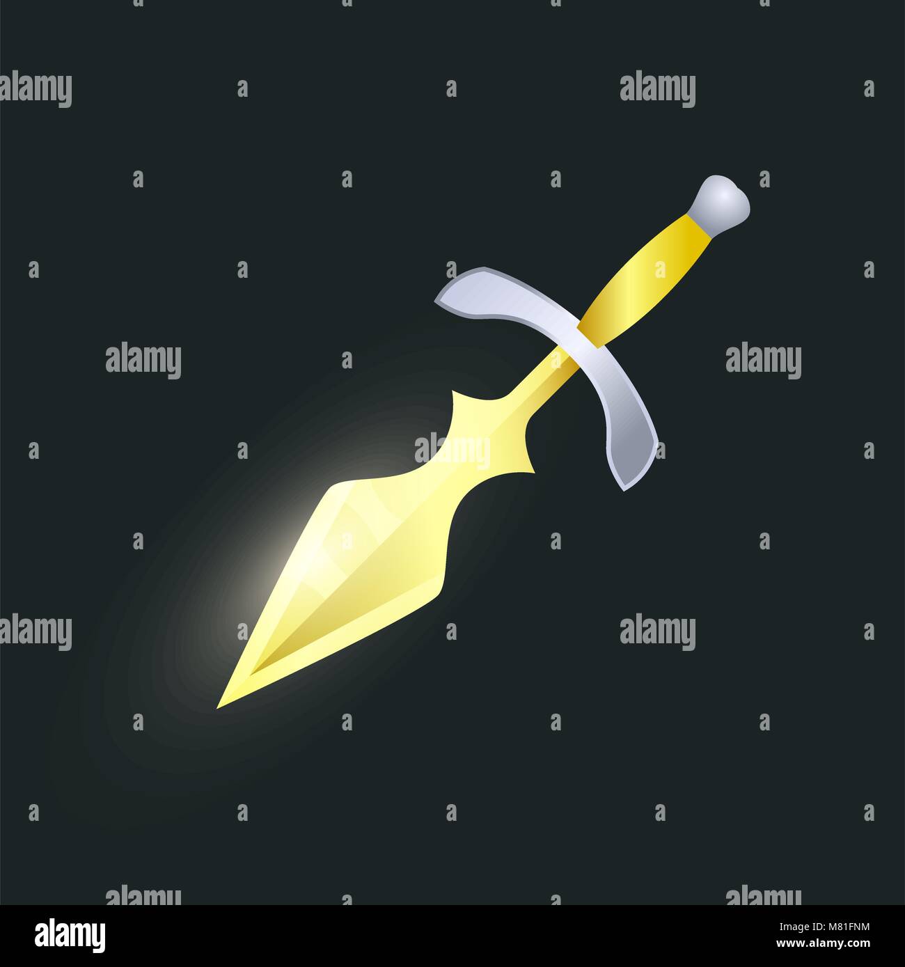 Epic dagger isolated game element Stock Vector