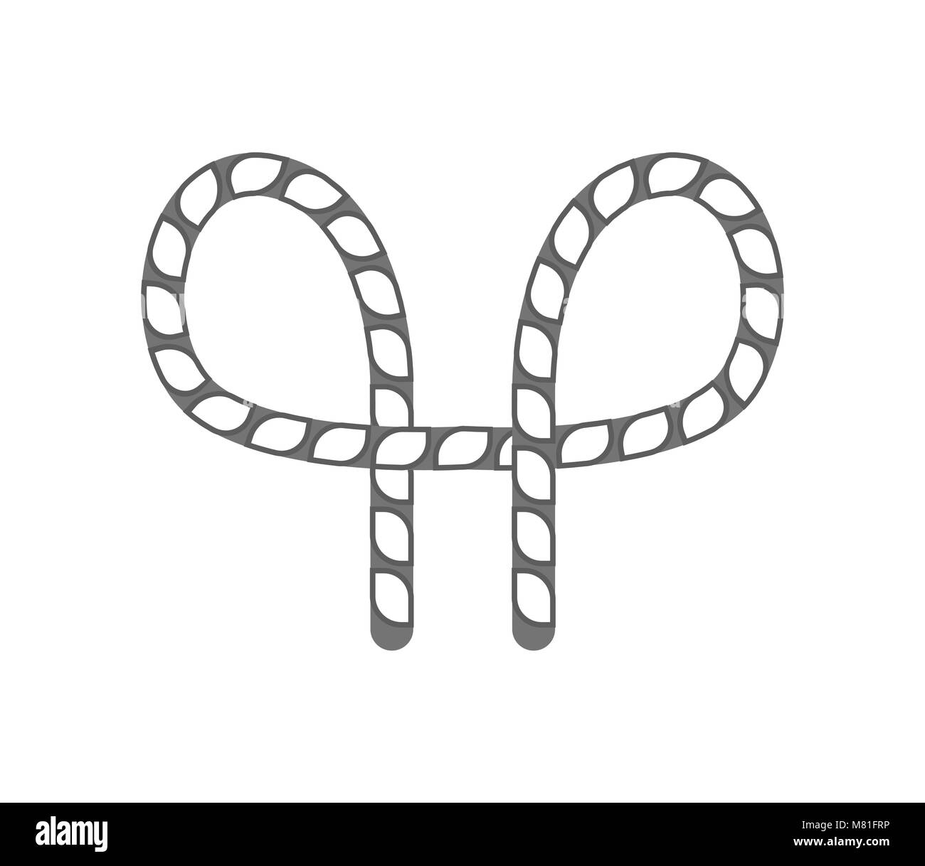 Rope knotting isolated vector icon Stock Vector