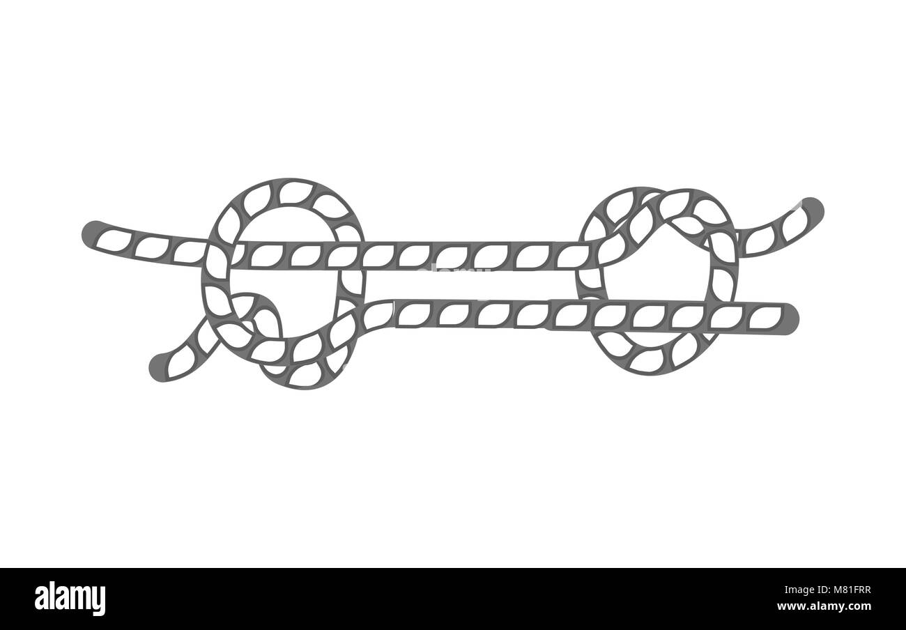 Marine rope knot isolated vector icon Stock Vector