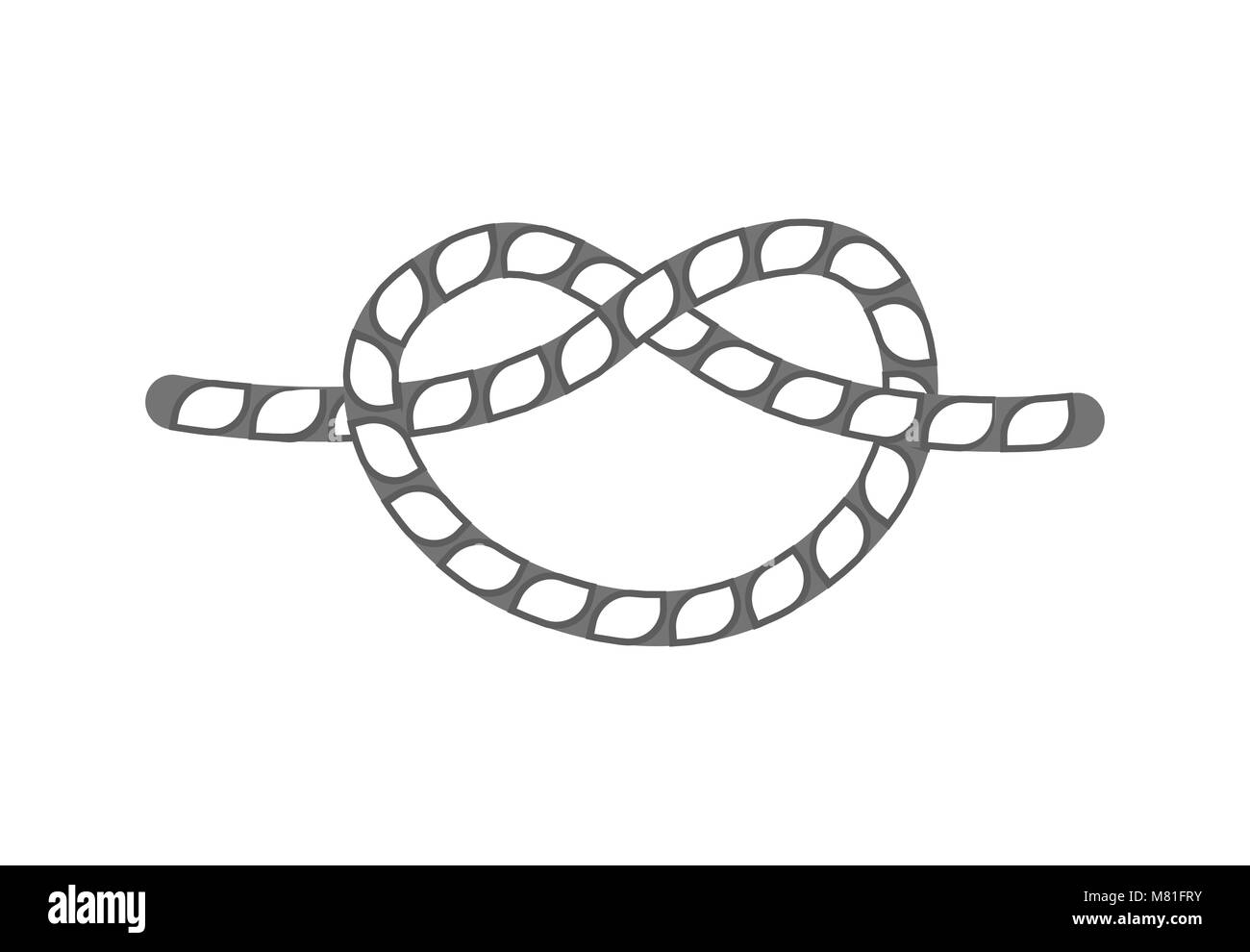 Overhand rope knot isolated vector icon Stock Vector