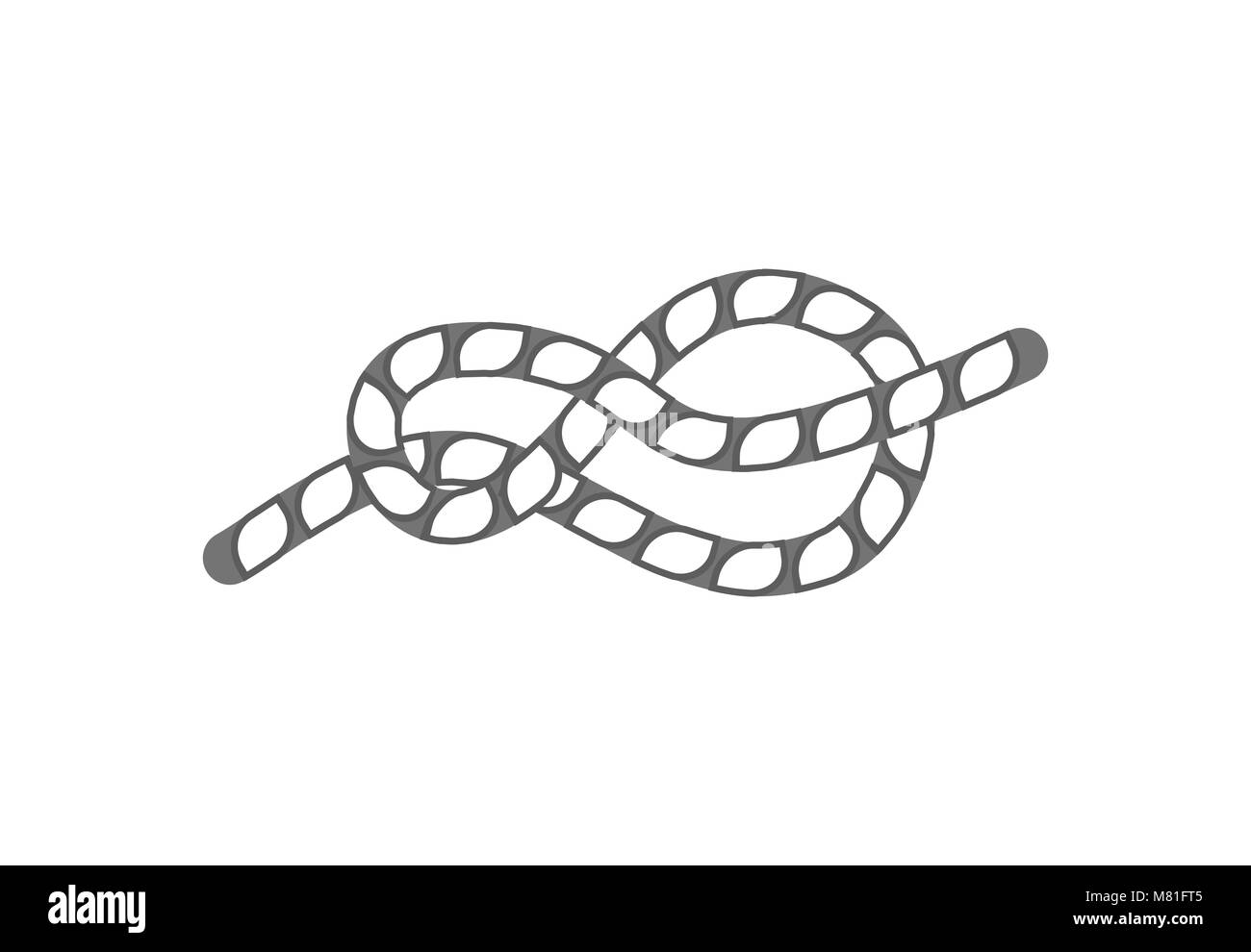Figure eight rope knot isolated vector icon Stock Vector