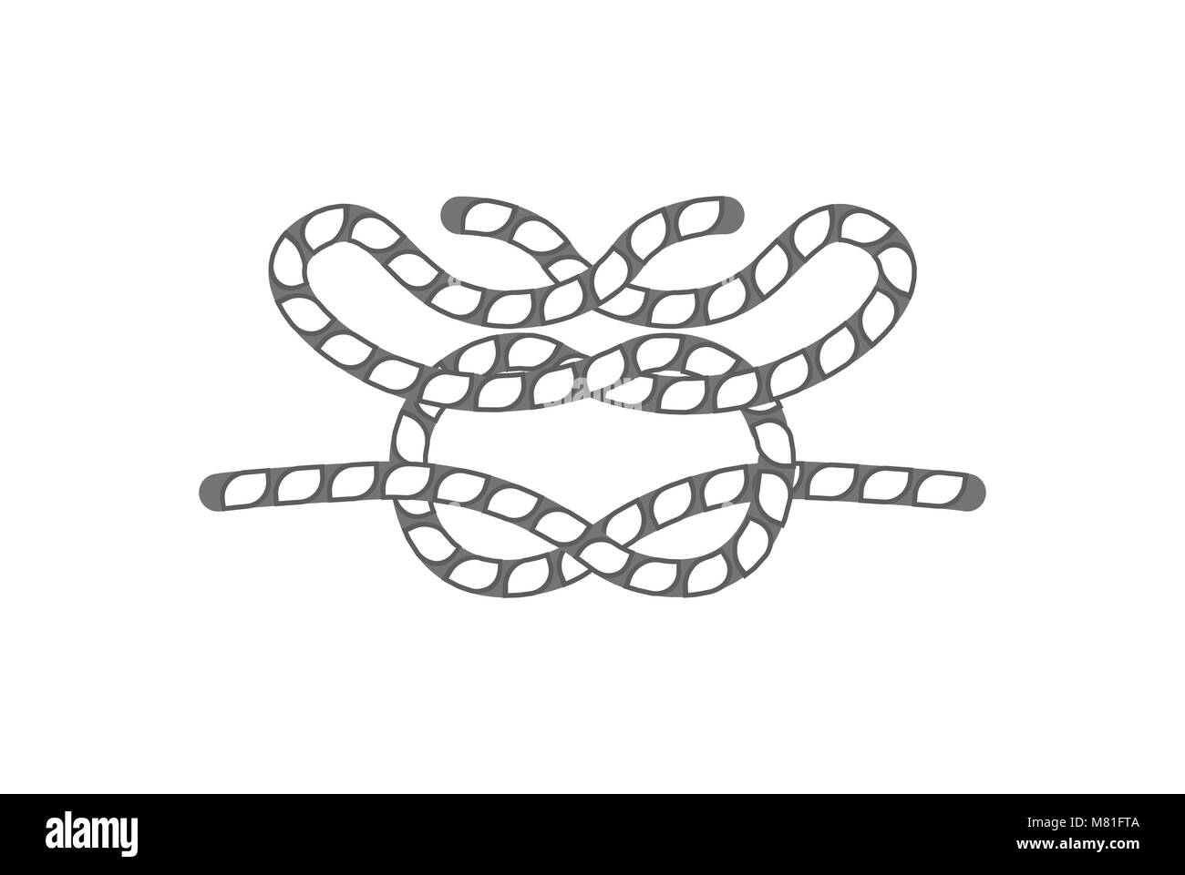 Nautical rope knot isolated vector icon Stock Vector