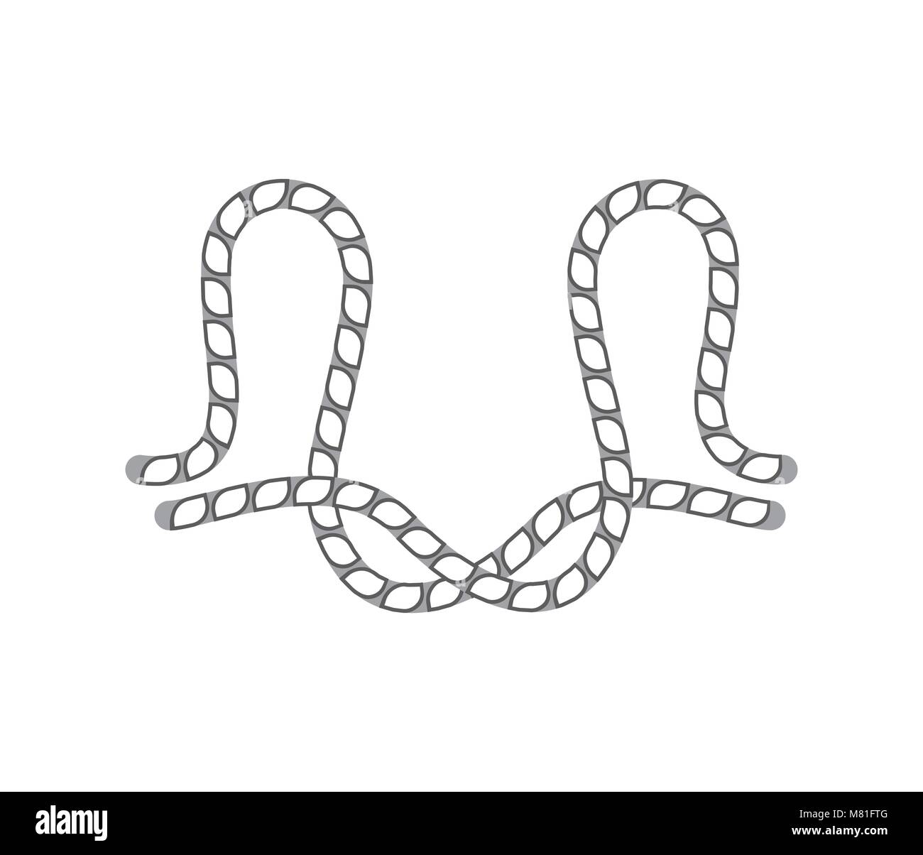 Rope knotting process vector icon Stock Vector