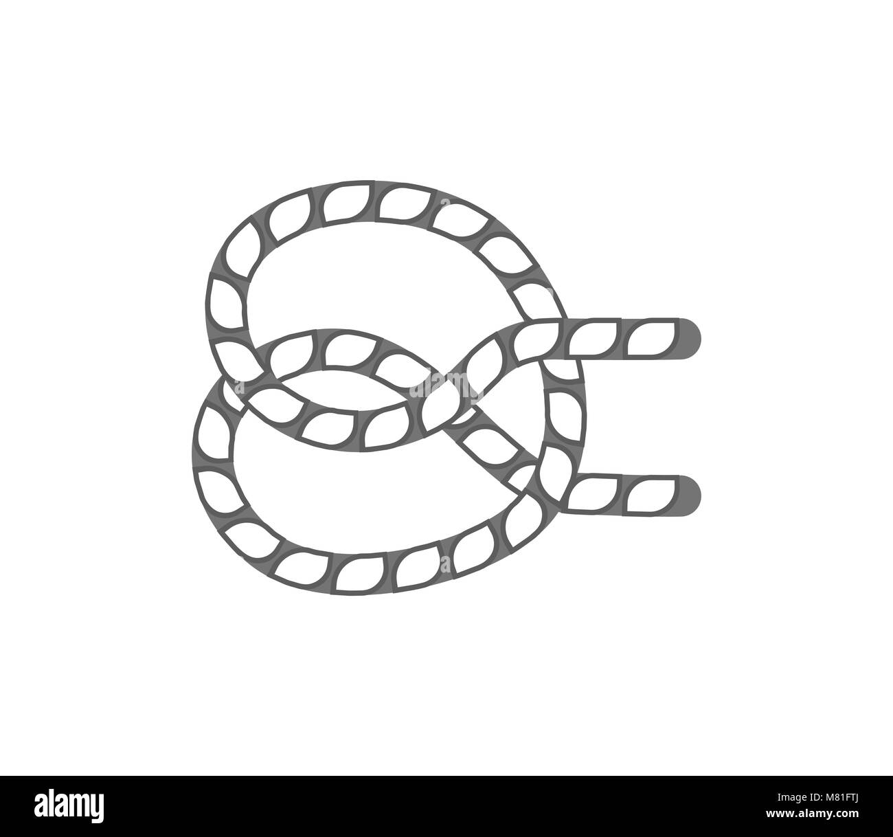Figure rope knot isolated vector icon Stock Vector