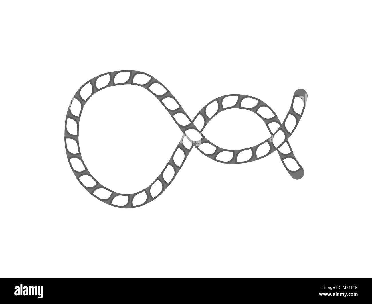 Marine rope knotting isolated vector icon Stock Vector
