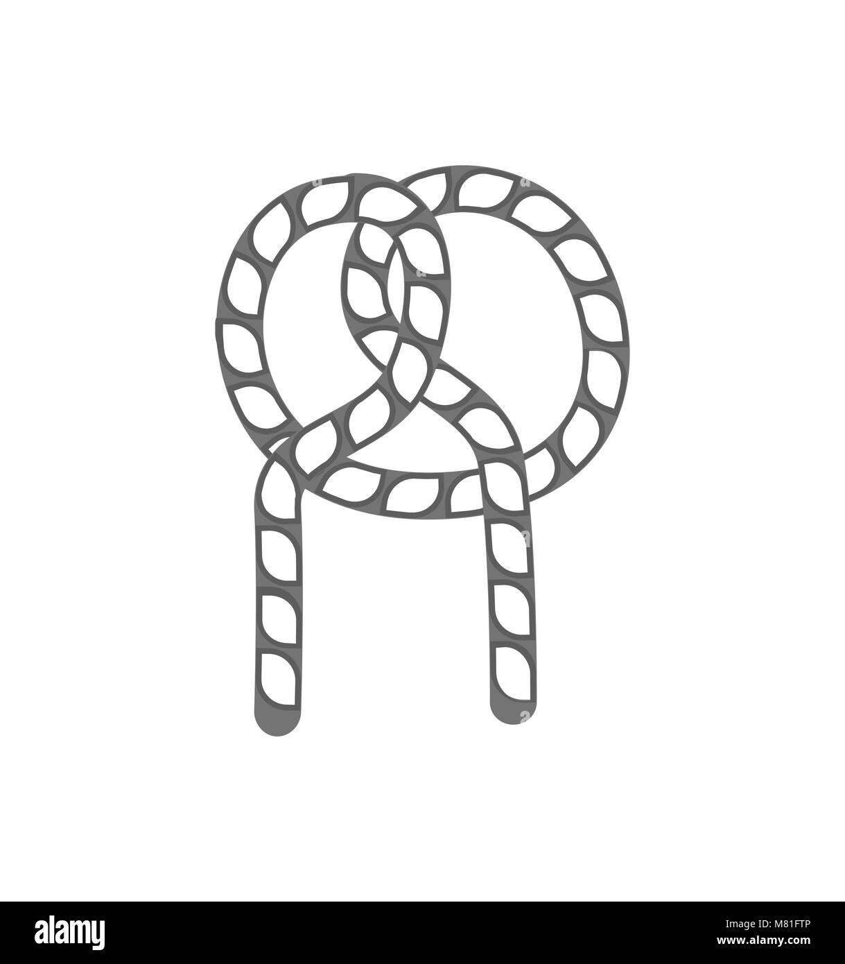 Rope knot outline isolated vector icon Stock Vector
