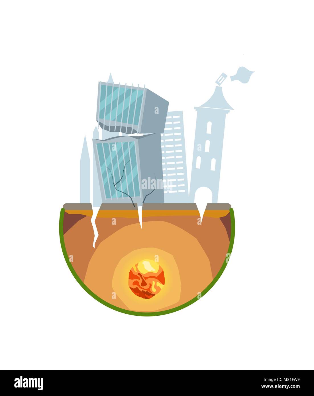 Earthquake Damage Isolated Vector Icon Stock Vector Art