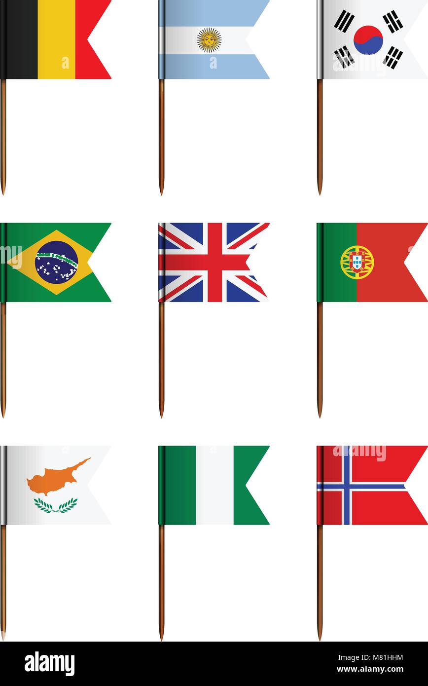 National flag set on a white background Stock Vector Image & Art - Alamy