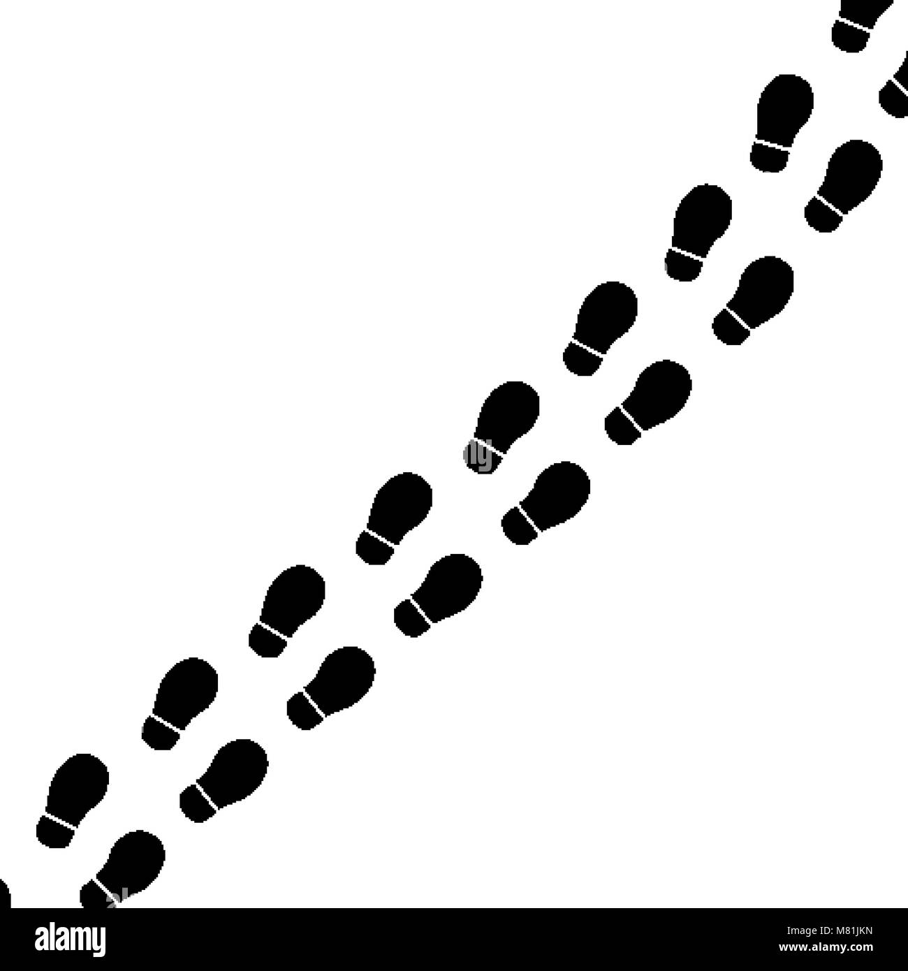Child shoes foot track silhouette on white background Stock Vector ...