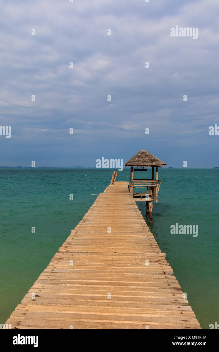 Gazebo and wood jetty in Samet Island ,Thailand Stock Photo
