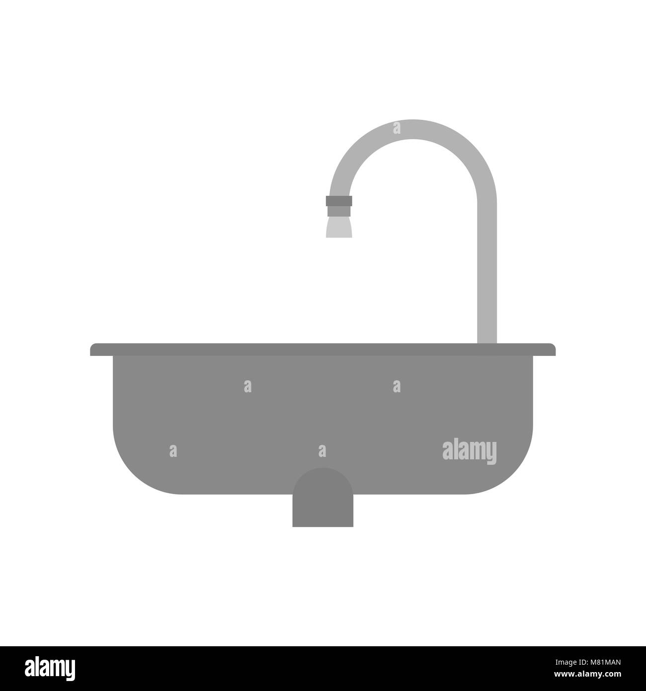 Kitchen sink is empty isolated. Vector illustration Stock Vector