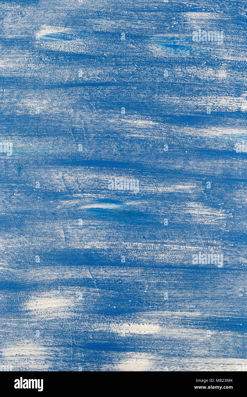 seamless bold pattern with thick brushstrokes and thin stripes hand painted in blue and white colors. Dynamic striped Stock Photo