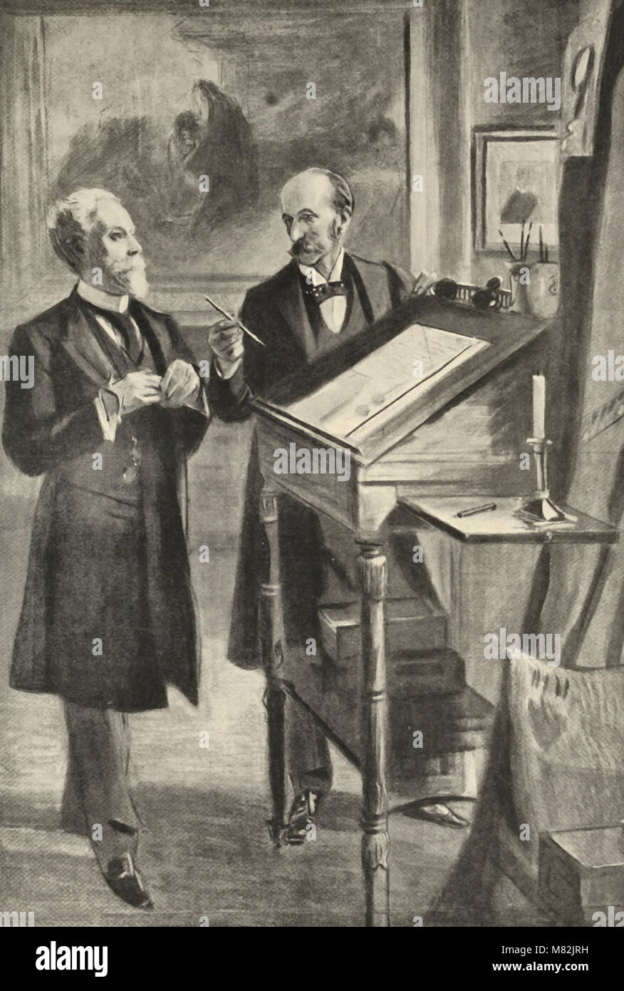M Cambon and Lord Landowne signing the Anglo French Agreement Stock Photo
