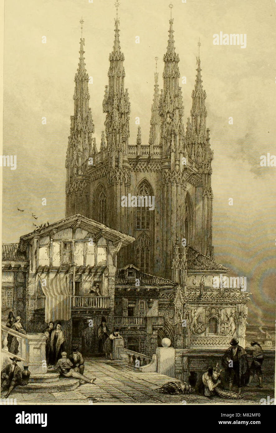 Cathedral of Burgos, 1838 Stock Photo