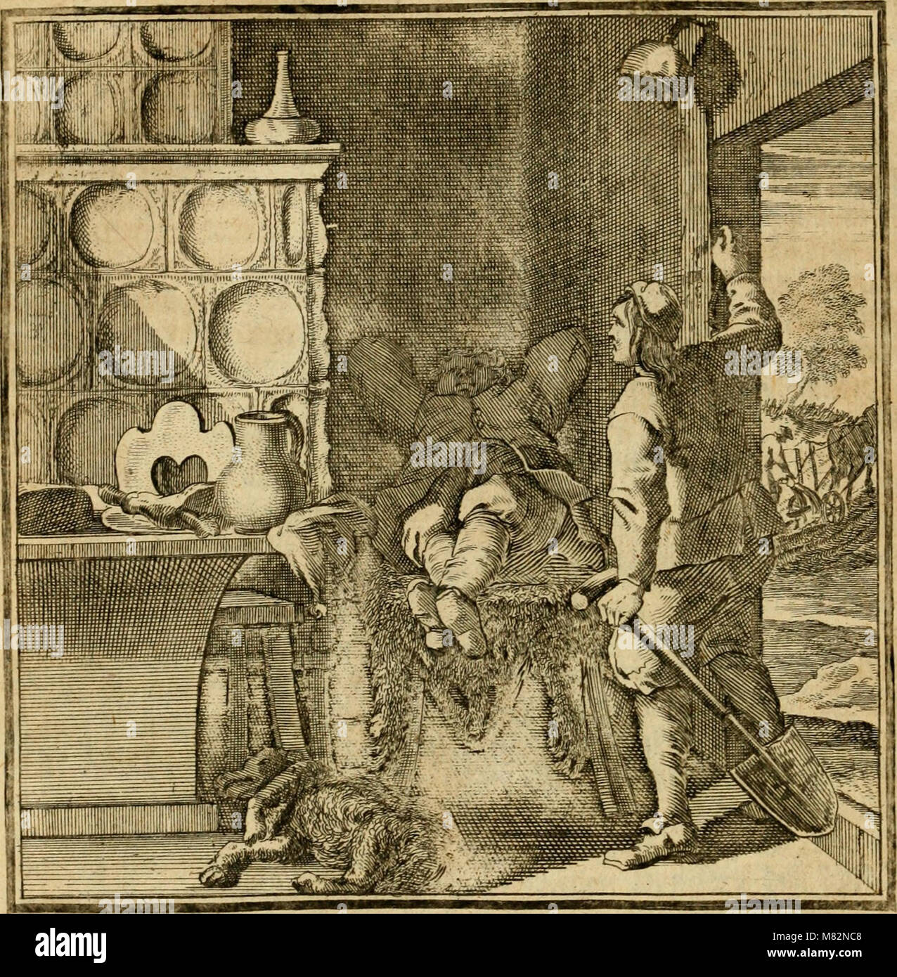 A 17th-century work in German detailing 100 satirical engravings ...