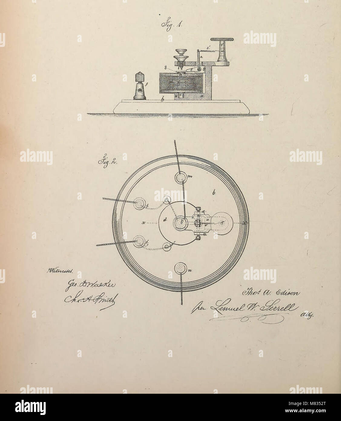 This collection features United States patents granted to Thomas A. Edison between 1869 and 1884. Edison was a prolific inventor, with patents in areas such as electric power, light bulbs, phonographs, and communication. The collection offers insight into Edison's innovations, including the early stages of electrical engineering and sound recording technology, which had significant societal impact. Stock Photo