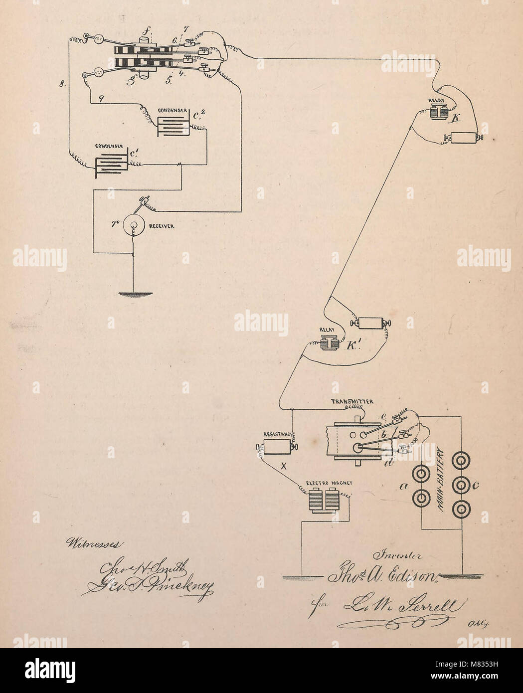 Collection of United States patents granted to Thomas A. Edison, 1869-1884 (1869) (14753458361) Stock Photo