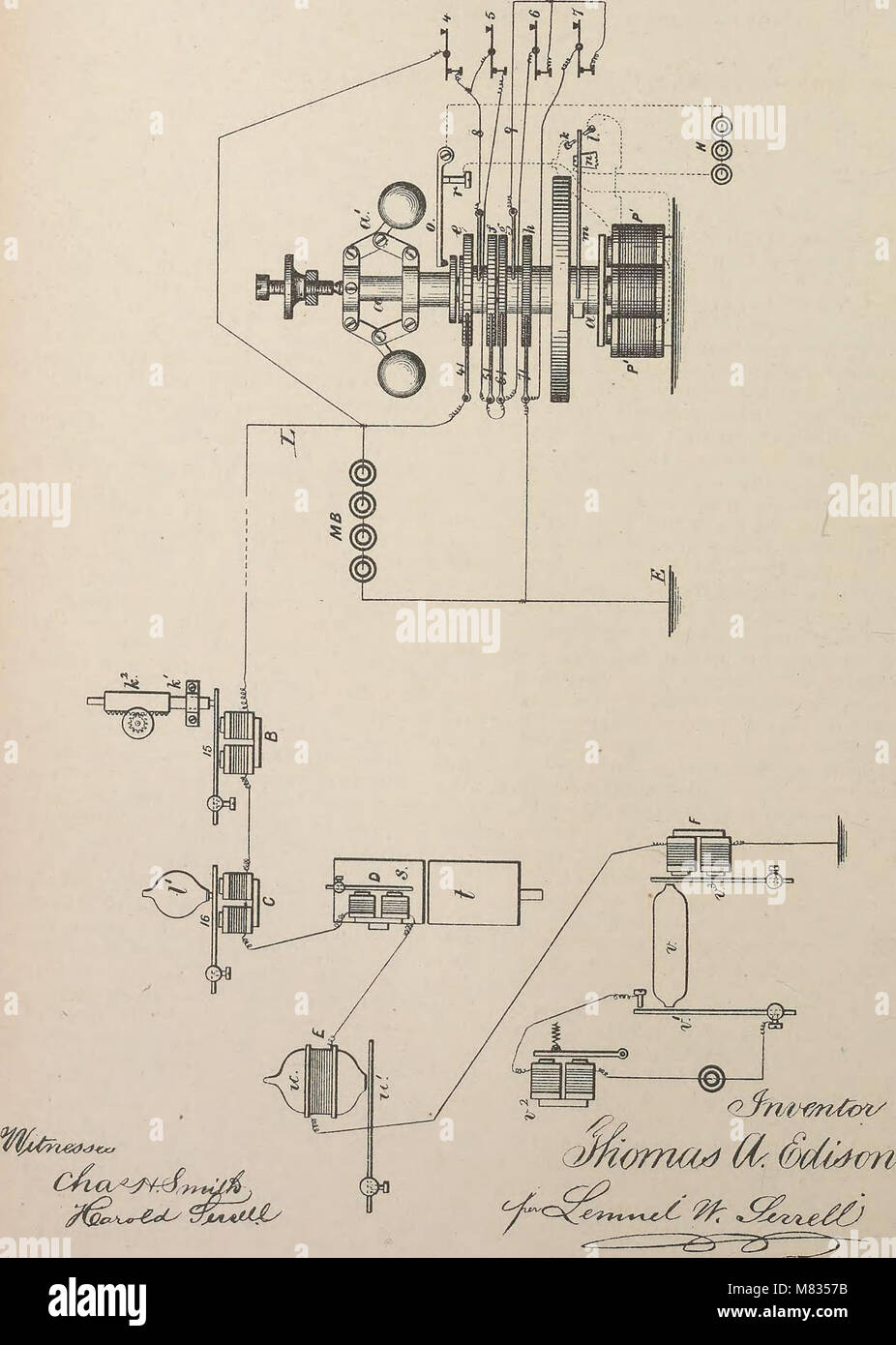 This collection of U.S. patents granted to Thomas A. Edison (1869-1884) highlights his numerous innovations, including electric lighting, phonographs, and improvements in telegraphy. It serves as a comprehensive record of his groundbreaking contributions to technology and invention. Stock Photo