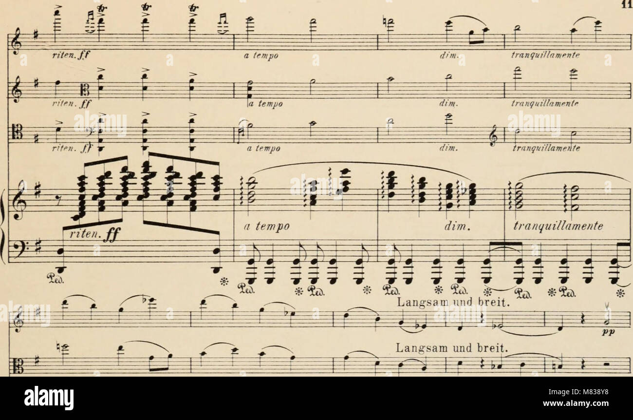 Concert-Romanze, G dur - op. 13 - für Violine, Viola alto, Violoncell und Harfe (oder Klavier) (1899) (14593680629) Stock Photo