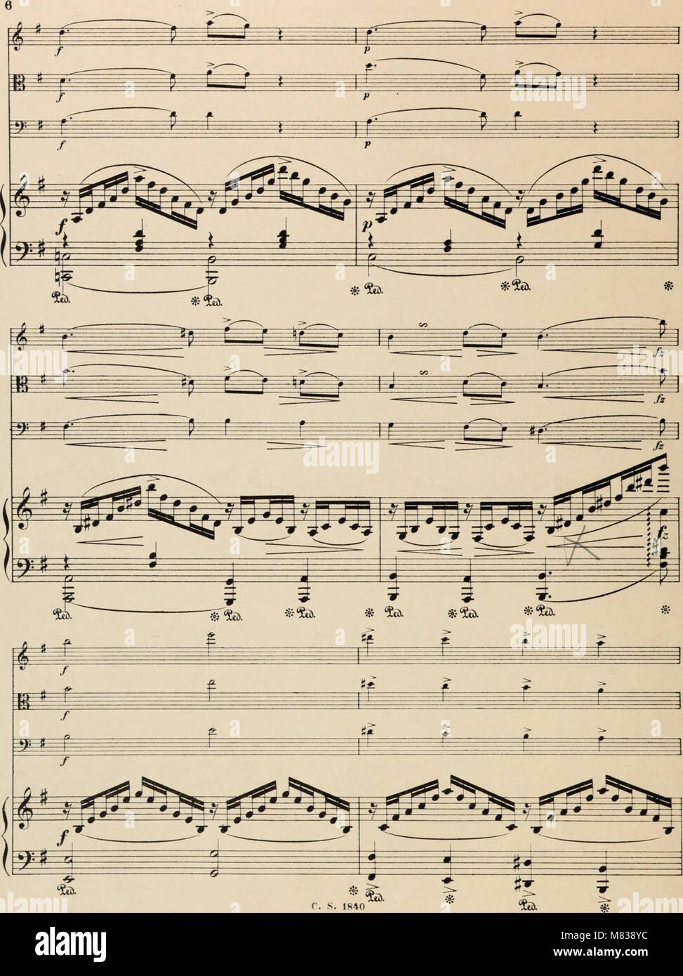 Concert-Romanze, G dur - op. 13 - für Violine, Viola alto, Violoncell und Harfe (oder Klavier) (1899) (14780343045) Stock Photo