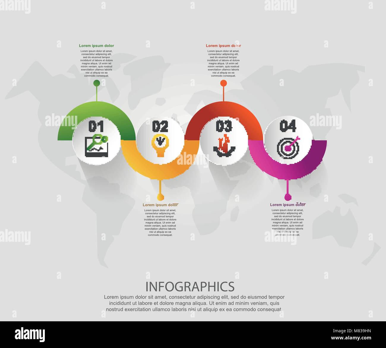 Modern vector illustration 3d. Template for infographic circles with ...
