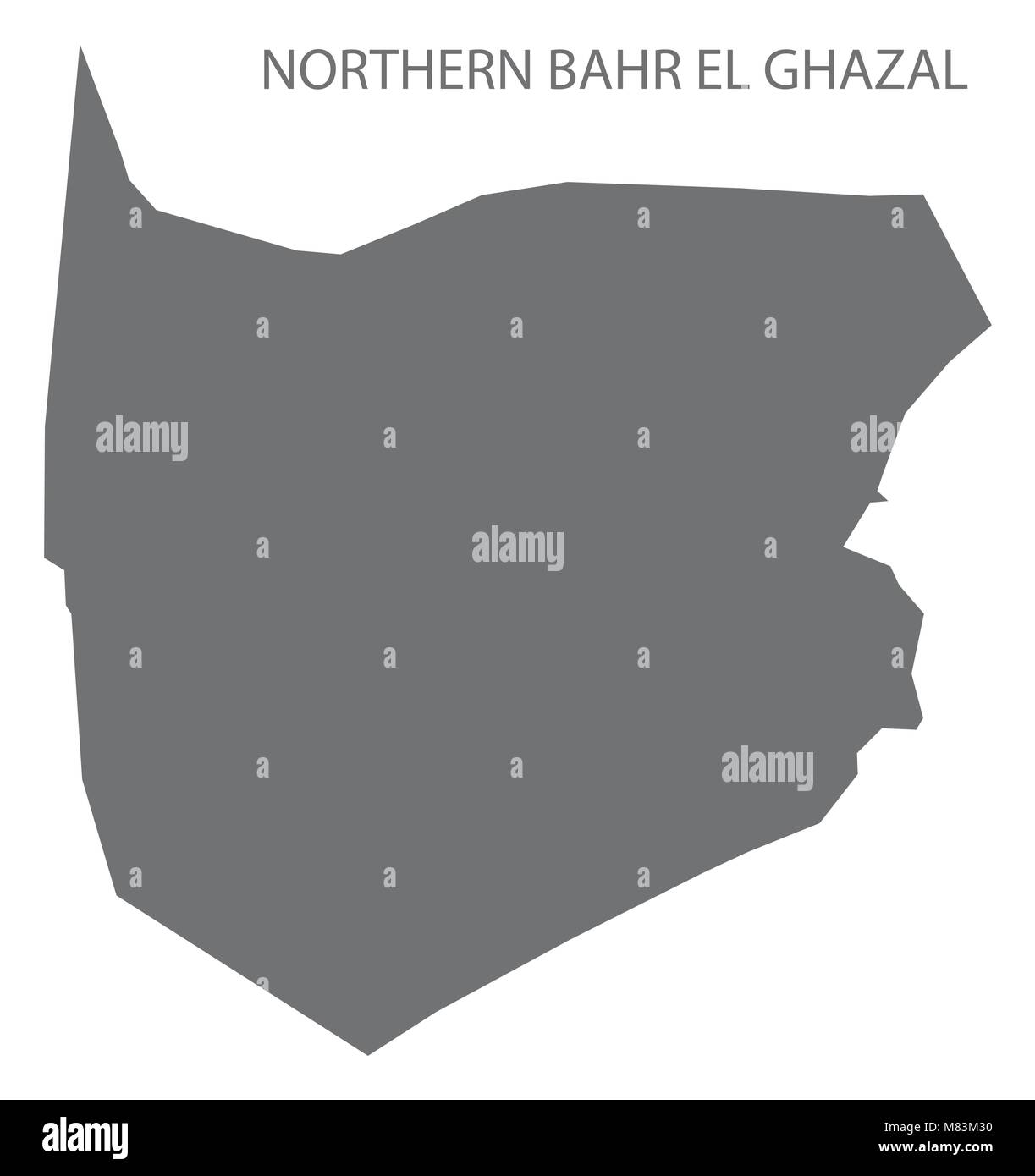 Northern Bahr el Ghazal map of South Sudan grey illustration shape Stock Vector