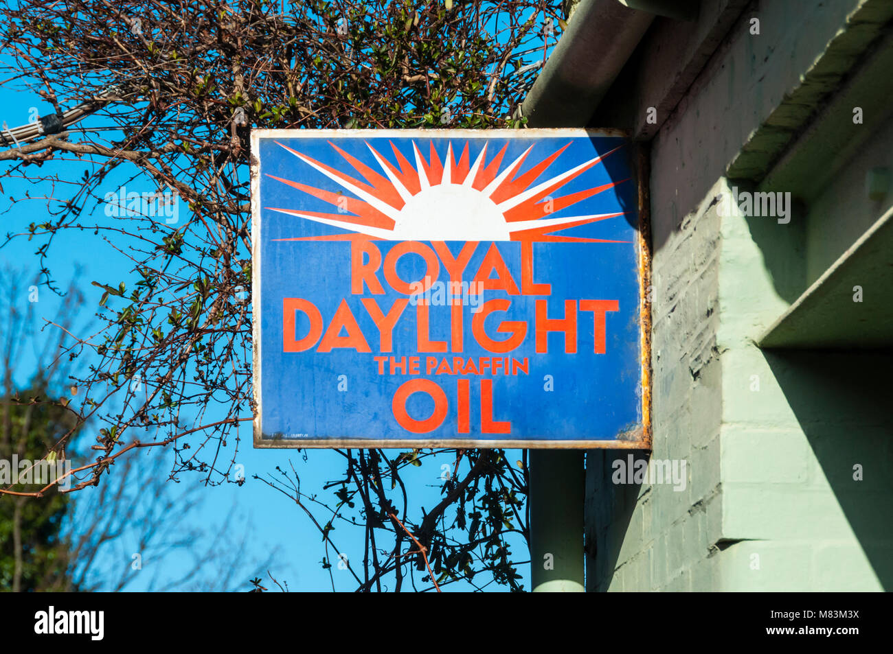 Royal Daylight Paraffin Oil sign Stock Photo