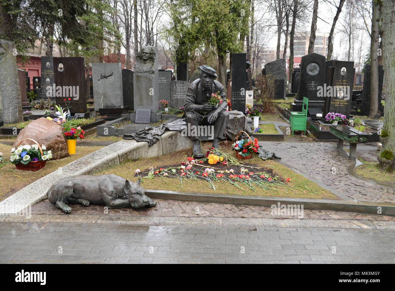 Popov grave at Novodevichy Cemetery, Moscow, Russian Federation Stock Photo