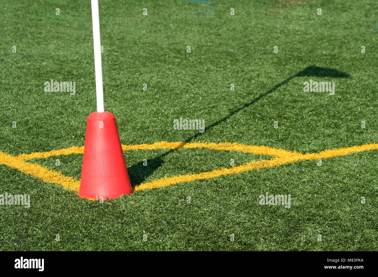 A Soccer Corner Marker Flag with shadow Stock Photo Alamy