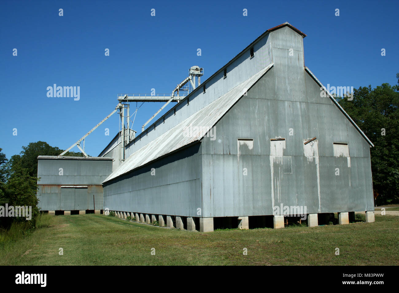 A Peanut Processing Plant against a blue sky Stock Photo