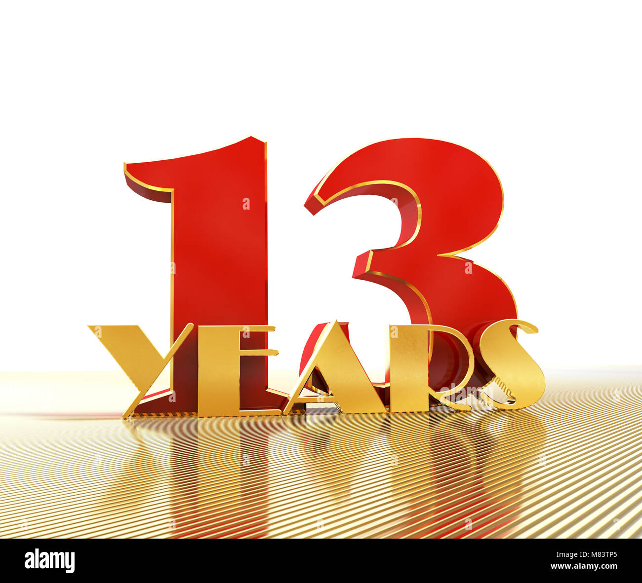 Golden number thirteen (number 13) and the word "years" against the